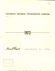 Canadian General Investments Ltd 1973 cover