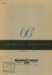 Manufacturers Life Insurance Co. 1952 cover
