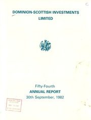 Dominion-Scottish Investments Limited 1982 cover
