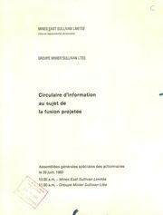 East Sullivan Mines Limited 1983 cover