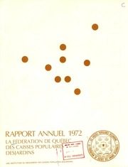 Fédération des caisses populaires Desjardins de Montréal et de l'Ouest-du-Québec 1972 cover