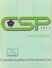 Canada Southern Petroleum Ltd 1971 cover