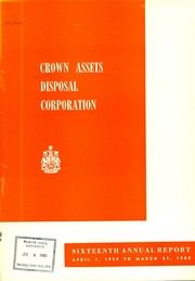 Crown Assets Disposal Corporation 1960 cover