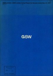 GSW Inc 1970 cover