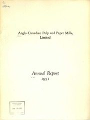 Anglo-Canadian Pulp and Paper Mills, Limited 1951 cover