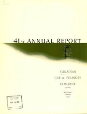 Canadian Car & Foundry Company, Limited 1950 cover