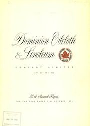 Dominion Oilcloth and Linoleum Company Limited 1958 cover