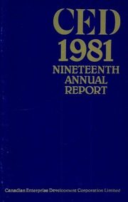 Canadian Enterprise Development Corporation Limited 1981 cover