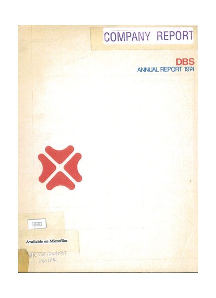 Development Bank of Singapore (DBS) 1974 cover