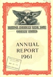 British American Bank Note Company Limited 1961 cover