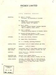Frobex Limited 1974 cover