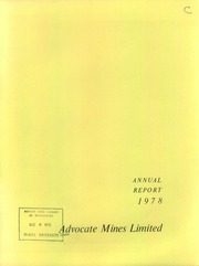 Advocate Mines Limited 1978 cover