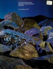 Canada Tungsten Mining Corporation Limited 1987 cover