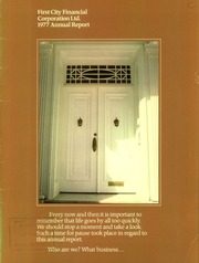 First City Financial Corporation Ltd 1977 cover