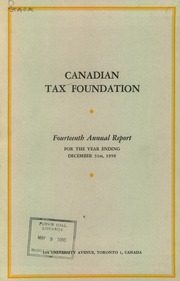Canadian Tax Foundation 1959 cover