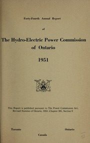 Ontario Hydro 1951 cover