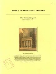 Argus Corp. Ltd 1984 cover
