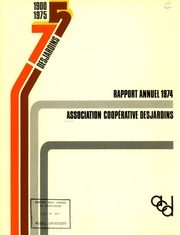 Association Coopérative Desjardins 1974 cover