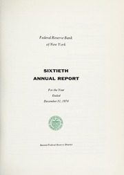 Federal Reserve Bank of New York 1974 cover