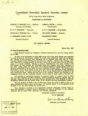 Consolidated Diversified Standard Securities Limited 1966 cover