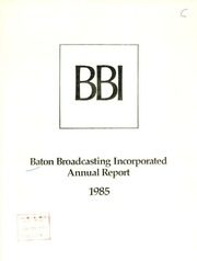 Baton Broadcasting Incorporated 1985 cover