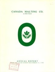 Canada Malting Co., Ltd 1981 cover