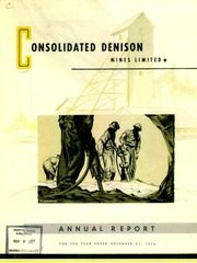 Consolidated Denison Mines Limited 1954 cover