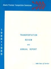 Atlantic Provinces Transportation Commission 1989 cover