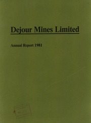 Dejour Mines Limited 1981 cover