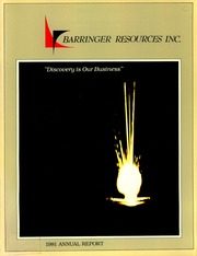 Barringer Resources Inc 1981 cover