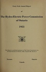 Ontario Hydro 1953 cover