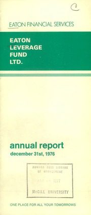 Eaton Leverage Fund Limited 1976 cover