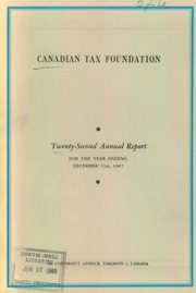 Canadian Tax Foundation 1967 cover