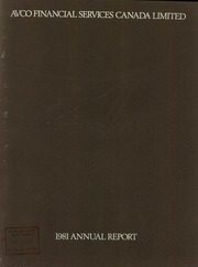 Avco Financial Services Canada Ltd 1981 cover