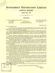 Investment Foundation Limited 1951 cover