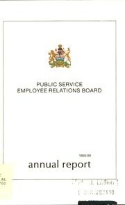 Alberta. Public Service Employee Relations Board 1989 cover