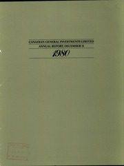 Canadian General Investments Ltd 1980 cover