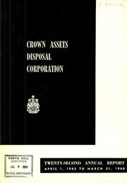 Crown Assets Disposal Corporation 1966 cover