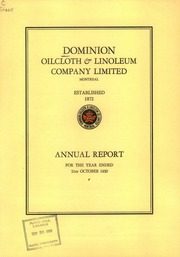 Dominion Oilcloth and Linoleum Company Limited 1950 cover