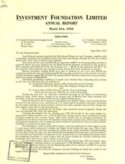 Investment Foundation Limited 1953 cover