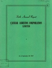 Cassiar Asbestos Corporation Limited 1957 cover