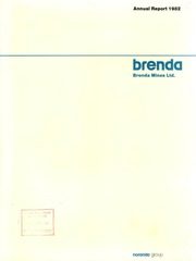 Brenda Mines Ltd 1982 cover