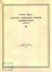 Canada Northern Power Corporation Limited 1954 cover