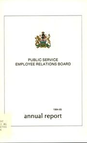 Alberta. Public Service Employee Relations Board 1985 cover