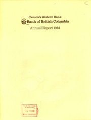 Bank of British Columbia 1981 cover