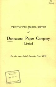 Donnacona Paper Co. Ltd 1952 cover