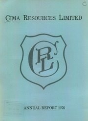 Cima Resources Limited 1976 cover