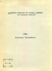 Aluminum Company of Canada, Limited 1953 cover