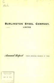 Burlington Steel Co. Ltd 1959 cover