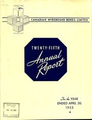 Canadian Wirebound Boxes, Limited 1953 cover